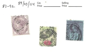 Great Britain , # 89/ 113 & 114, from 1897-92 - Picture 1 of 2