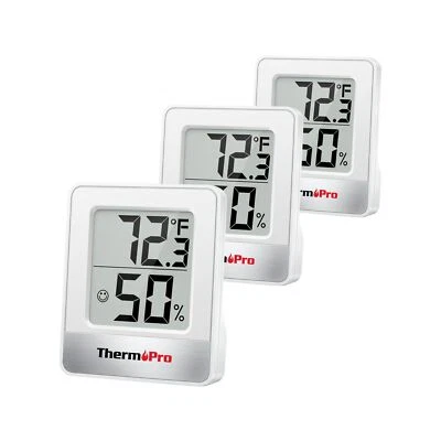 ThermoPro TP49 3 Pieces Digital Hygrometer Indoor Thermometer Humidity Meter ... - Image 1 of 4