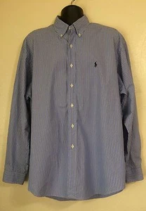 Men's Ralph Lauren Blake Fit Long Sleeve Blue Striped Button Down Shirt XL - Picture 1 of 4