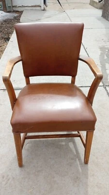 VINTAGE MCM MID CENTURY MODERN JASPER SEATING CO LEATHER OFFICE CHAIR BEAUTY - Image 1 of 4
