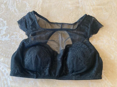 Sujetador de encaje negro sexy vintage Gillian & Omalley talla pequeña nuevo sin etiquetas Foto 1 de 4