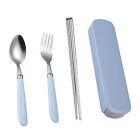 Utensil Set Stainless Steel Cutlery Flatware Portable Spoon with Storage Box