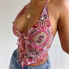 Women's Slim Y2k Halter Crop Top Sexy Sleeveless Backless Camisole Vest