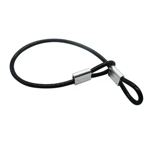 5 Pcs Vinyl Coated Steel Cable with Loops 4 mm 36 Inch Black - Picture 1 of 7