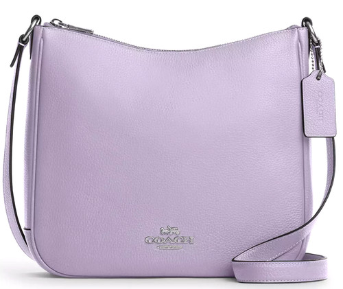 ?Borsa a tracolla Coach Ellie File CU960 lilla viola raffinata pelle di ciottoli nuova con etichetta
