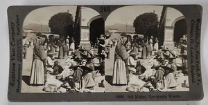 Street Market Szene Cuernavaca Mexiko Keystone #10853 Stereoview Fotokarte - Bild 1 von 3