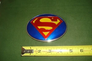 SUPERMAN CLASSIC STYLE ENAMEL BELT BUCKLE, VERY SHARP LOOKING, DC COMICS - Picture 1 of 3