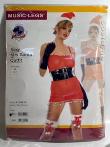 Music Legs Red Sexy Mrs. Santa Costume, Size S/M - Perfect for Christmas Parties - Picture 1 of 2