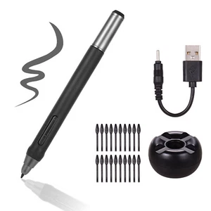 BOSTO Rechargeable Pen Digital Pen 8192 Levels Pressure Stylus Pen w/ 20pcs Nips - Picture 1 of 11