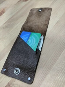 Minimalistische "Upcycled" Premium Top-Grain Leather Wallet - Handcrafted in the USA - Bild 1 von 16