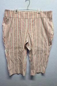 Zac & Rachel Womens Striped Pull-On Capris 24W - Picture 1 of 5