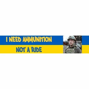 5 Pack I Stand with Ukraine Bumper Stickers, (I Need Ammunition, Not A Ride) - Foto 1 di 2