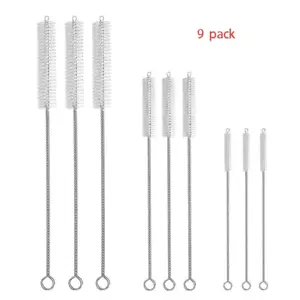 12pc Long Steel Wire Round Tube Gun Cleaning Brushes 12" 10" 8" Brush Bottle NEW - Picture 1 of 6