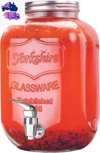 Glass Drink Dispenser for Fridge, 1 Gallon Water, Laundry Detergent, Juice or Be - Picture 1 of 12