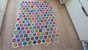 Häkel Patchworkdecke, Tagesdecke, Plaid, selbstgehäkelt - Bild 1 von 1