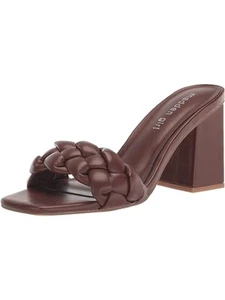 MADDEN GIRL Womens Brown Gracy Square Toe Block Heel Slip On Heeled Sandal 6 M - Picture 1 of 11