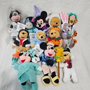 Menge 12 Winnie Puuh Mickey und Freunde 8 Zoll Mini Sitzsack Plüsch Neu mit Etikett - Bild 1 von 15