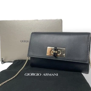 Bolso de Hombro GIORGIO ARMANI Cadena Cuero Negro - Imagen 1 de 24