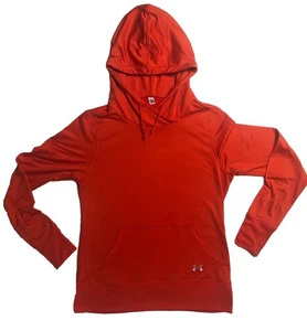 Under Armour Women's Hustle Fleece Hoodie, Dark Orange Size S Lower Front Logo - Picture 1 of 8