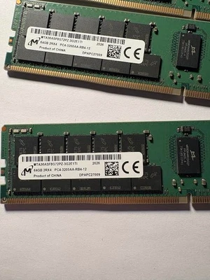 Lote de 256 GB de memoria de servidor RDIMM 64 GB PC4-3200 MTA36ASF8G72PZ-3G2E1TI Foto 1 de 2