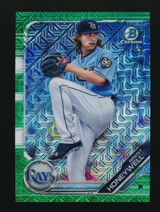 2019 Bowman Chrome #BCP88 Mega Box Green Mojo Refractor /99 Brent Honeywell - Bild 1 von 2