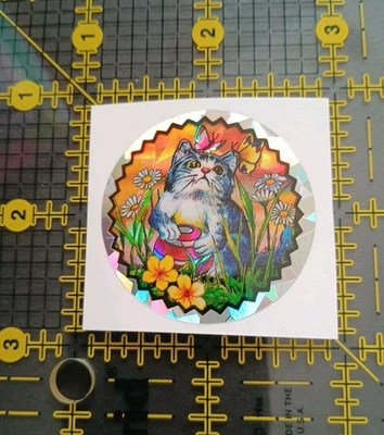 Vintage Stickers Cats Kittens Prism Sticker Mod RARE - Image 1 of 3