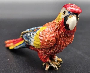 Designer Jay Strongwater Mini Papagei Figur Swarovski Kristall Box Papiere - Bild 1 von 23
