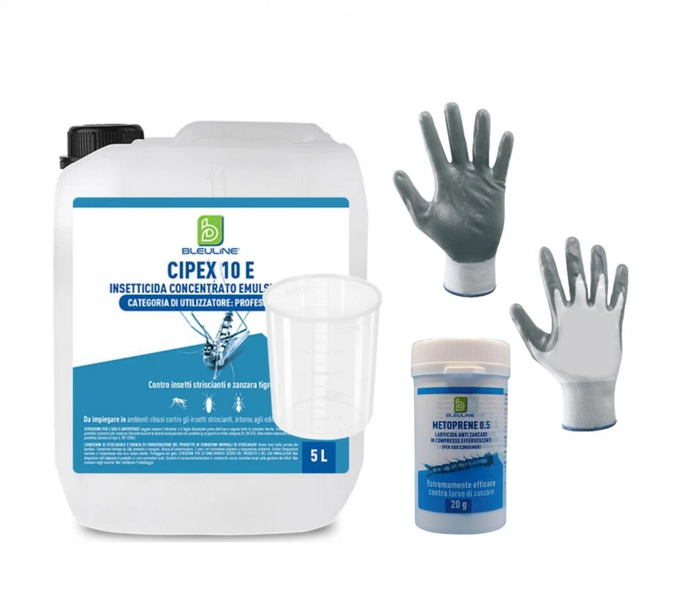 OPIROS Cipex 10e lt.5 Insetticida + Metoprene 0,5 Anti Zanzare + Misurino + Guanti