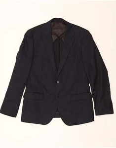 REISS Mens 2 Button Blazer Jacket UK 38 Medium Navy Blue Wool CS39 - Picture 1 of 3