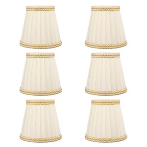 6Pcs Small Lamp Shade Clip On Lampshade Cloth For Chandelier Candle Bulbs - Picture 1 of 12