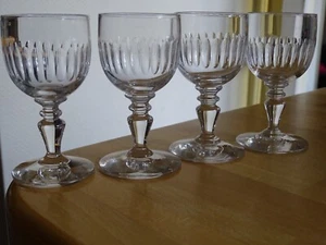 BACCARAT 4 ALTE APERITIF- ODER LIKÖRGLÄSER KRISTALL RENAISSANCE MODELL Ht 9 cm - Bild 1 von 8