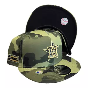New Era Houston Astros Armed Forces Day 9FIFTY Snapback Hat Cap Camo - Picture 1 of 8