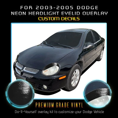 Calcomanía de párpados de faros para Dodge Neon SRT-4 SXT R/T 2003-2005 - vinilo brillante Foto 1 de 4