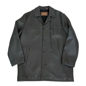 Tasso Elba Genuine Leather Buttoned Black Men's Jacket, Size M - Picture 1 of 8