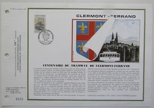 Feuillet CEF 1er jour 968 1989 Tramway de Clermont Ferrand - Picture 1 of 1