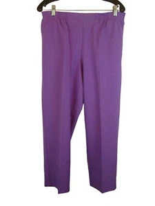 Womens NWOT Nikki Purple Flat Front Elastic Waist Island Pants sz P8(32+x28x10r) - Picture 1 of 6