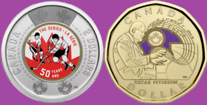 Set 2022 Canada Hockey Summit & Oscar Peterson $2, $1 Coins Toon Loonie Mint UNC