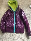Adidas womens purple wet look quilted coat /anorack size 12