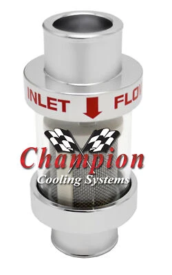 Eagle Champion Chrome In-Line Coolant Filter For a 1 1/2" Hose #CCHF-CHR 1 1/2 - Image 1 of 4