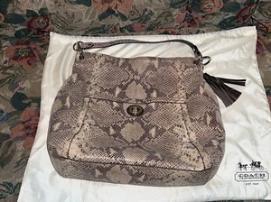 Coach geprägt Python Schlangendruck Schultertasche Schultertasche/Hobo Style G1393 - Bild 1 von 8