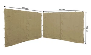 QUICK STAR 2 Seitenteile mit RV 250x192cm 350x192cm für Pavillon Nizza Sand - Bild 1 von 7