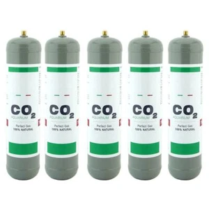 Bombola CO2 per acquario 600gr usa e getta passo 10x1 mm Standard Kit 5 pz - Foto 1 di 1