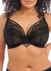 Elomi Women's Priya Black Plunge Underwire Bra L45030 Size 36L - Picture 1 of 3