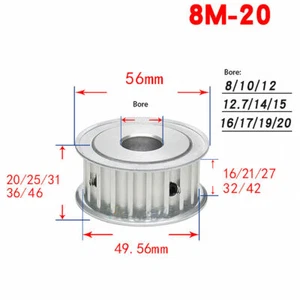HTD-8M Timing Pulley 20 Teeth Bore 8mm-20mm Synchronous Wheel for 3D Printer CNC - Picture 1 of 5