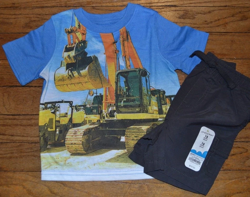  Jumping Beans Tractor Outfit T-Shirt & Short Set Construction 2 Piece Outfit  - Image 1 of 1