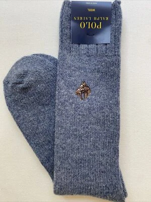 Calcetín Polo Ralph Lauren 72 % lana para hombre azul denim, logotipo de caballo Foto 1 de 4