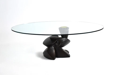 Roche Bobois Bauhaus Cubist Bronze Sculptural Coffee Cocktail Table Swivel Top Cover