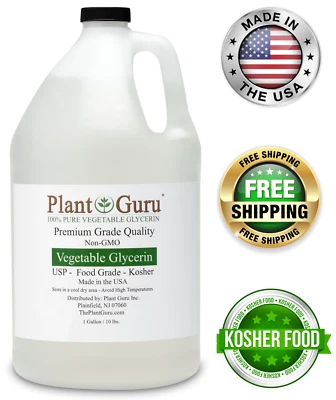 PLANT GURU Vegetable Glycerin Bulk 1 Gallons 10.5 lbs. USP 99.9 % Pure Food Grade VG Liquid