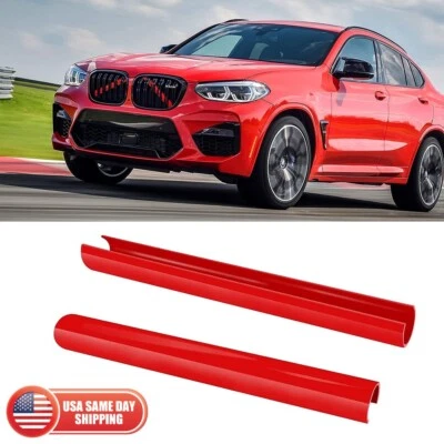 BMW X3 X4 X5 F25 G01 G02 Front Grille Grill Bar V Brace Trim Strips Cover Red Foto 1 de 4