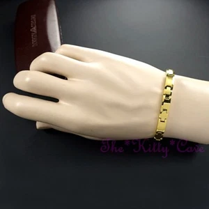 Magnetico Tungsteno Artrite Muscolare Dolore Sollievo 24KGB Oro. Croce Bracciale - Imagen 1 de 9